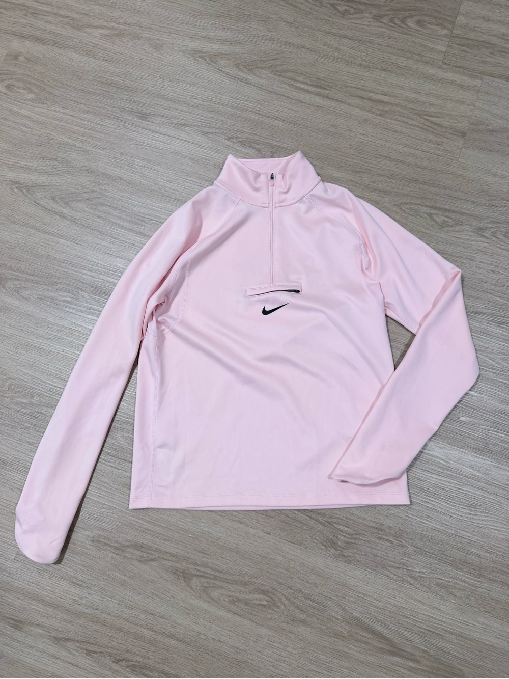 Nike Pink Half-Zip Pullover with Swoosh